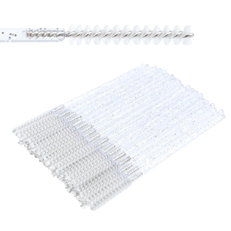 SenRocc Mini Disposable Skinny Mascara Wands 50pcs Micro Eyelash Brush Small Silver Makeup Brush Applicators Eyebrow Spoolies (Skinny-C-Silver-50) - Image 1